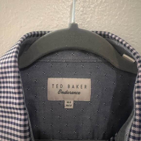 Ted Baker Blue Cotton Button Down Shirt Size 16.5 36/37 - Picture 6 of 9